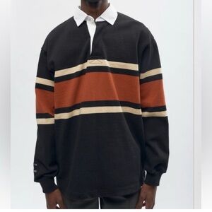 KOTN Black and Orange Striped Casual Shirt